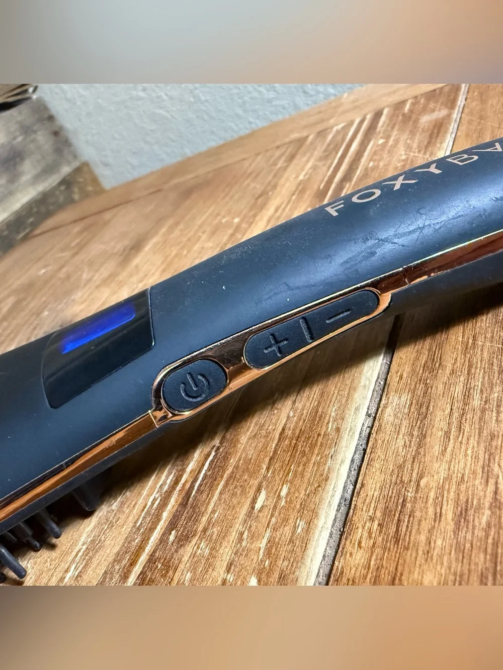 FoxyBae Hair Straightening Brush (KS301) - Black & Rose Gold